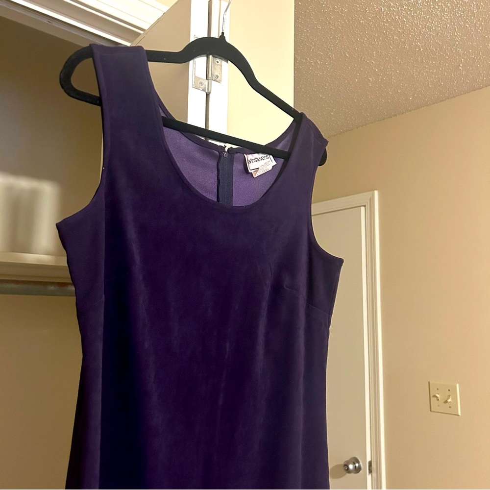 KARIN STEVENS Vintage Purple Velvet Floor Length Dress